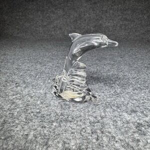 LENOX Crystal Dolphin Figurine w Original Sticker Retired Made In Germany 2.5"
